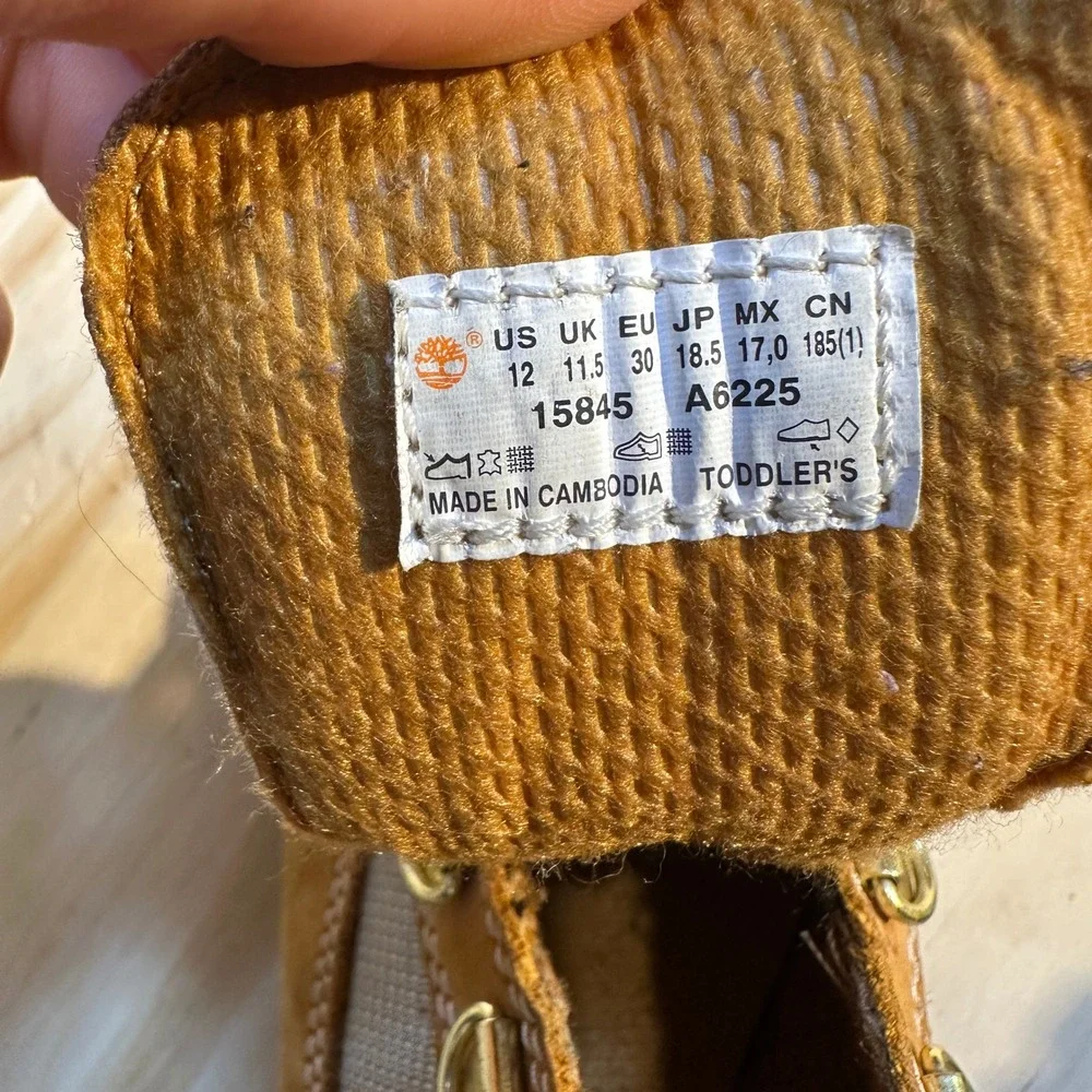 Timberland Kids Field Boots Wheat Nubuck Leather Mesh Outdoor Hiking Shoes 12T
